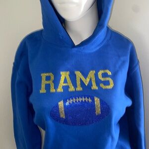LA Rams Rhinestone Football Hoodie